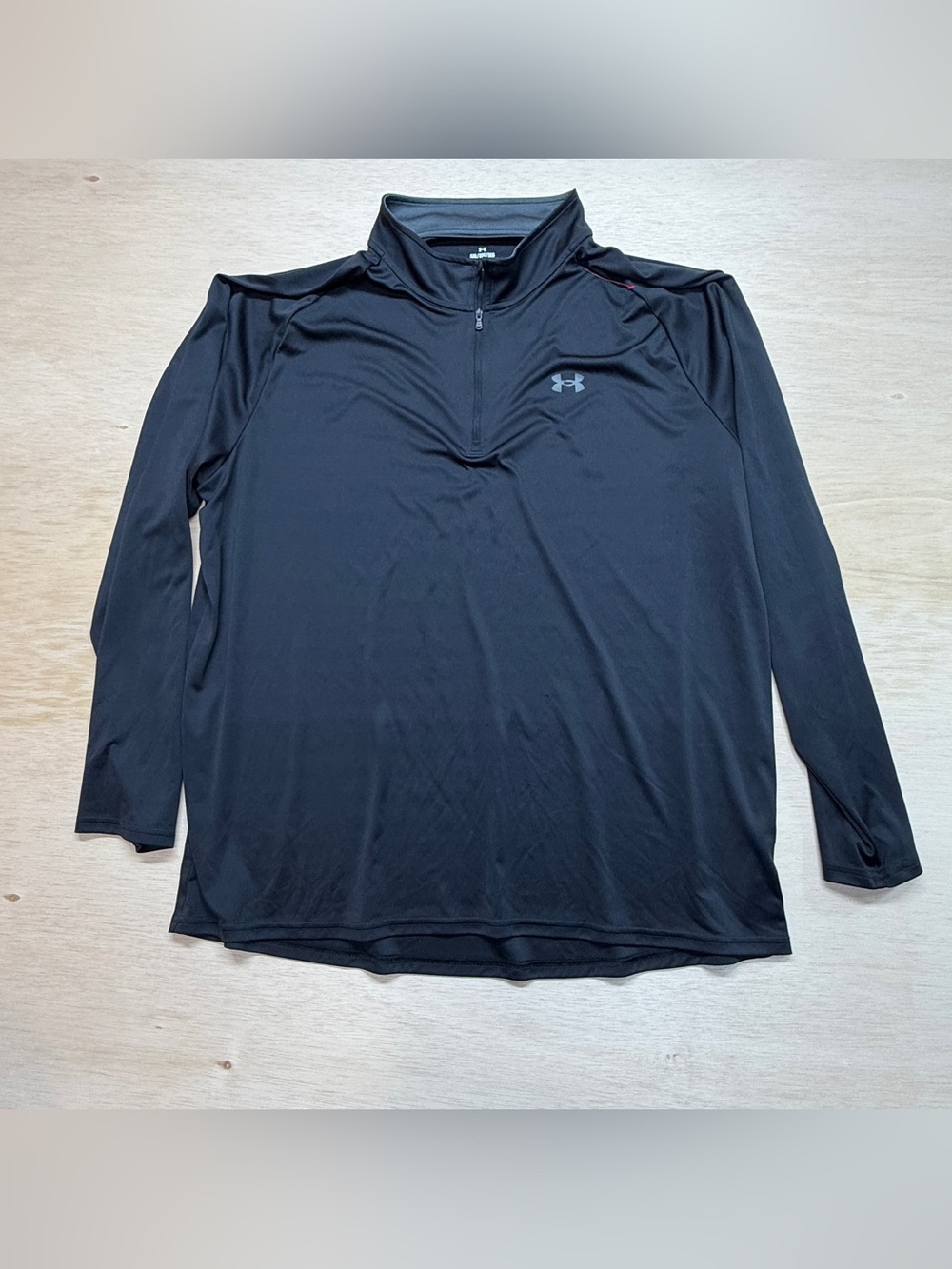 Under Armour Mens 1/4 Zip Pullover Shirt Black Size 5XL Big & Tall Loose Fit